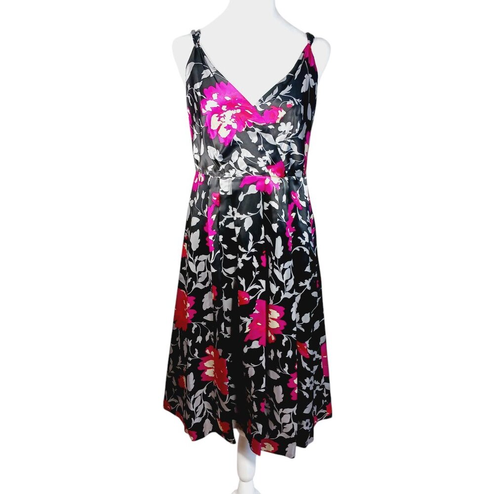Monsoon, Vintage Y2K, 100% Silk Floral Dress, Sleeveless, Lined, A Line - Picture 5 of 15